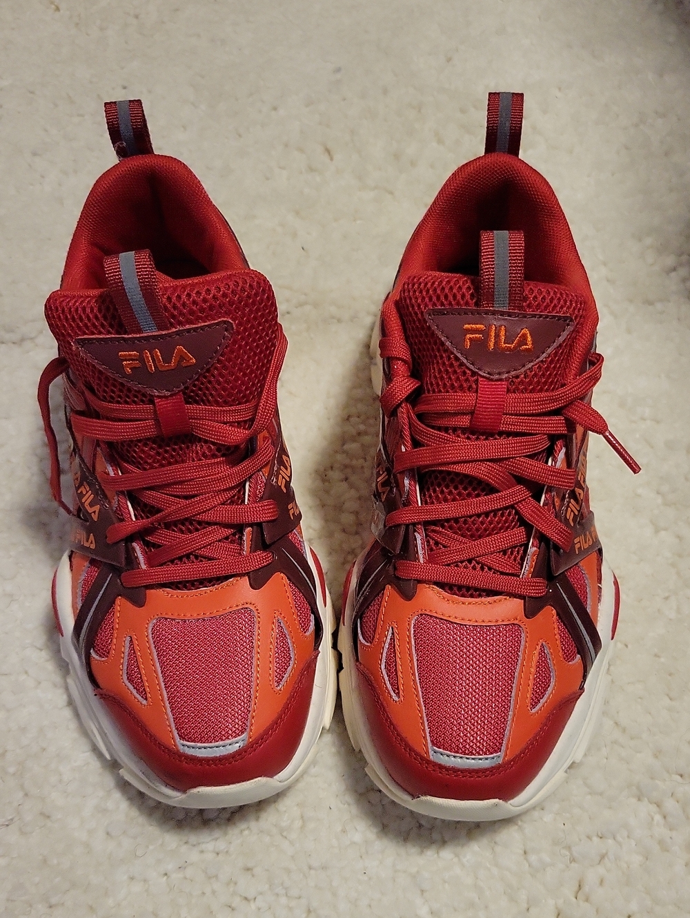 Fila  Red and Orange Lightweight Athletic Sneakers